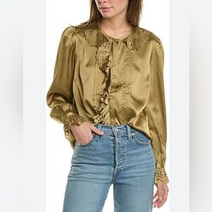 French Connection, long sleeve button up, size M *slight damage* see pics